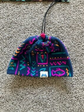 MabzThreads Fleece Retro Coastal Hat Gaiter Blue